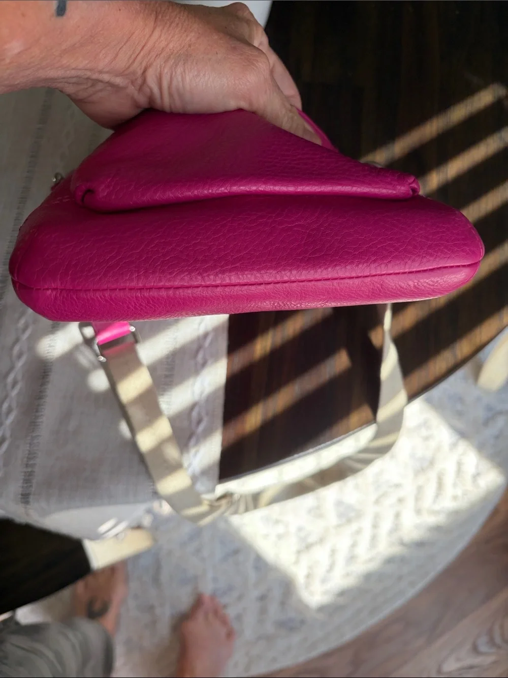 Coach Park Swingpack Hot Pink pebbled Leather Crossbody Bag